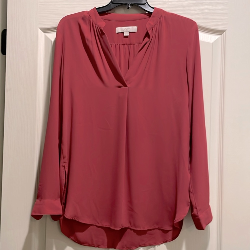 Loft Split Neck Blouse Size XS